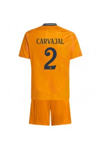 Fotbalové Dres Real Madrid Daniel Carvajal #2 Dětské Venkovní Oblečení 2024-25 Krátký Rukáv (+ trenýrky)